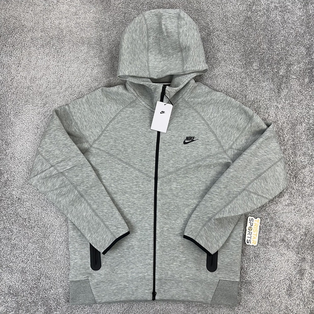 Nike Tech Fleece Hoodie Mens Large Gray Windrunner Full Zip Athletic FB7921-063